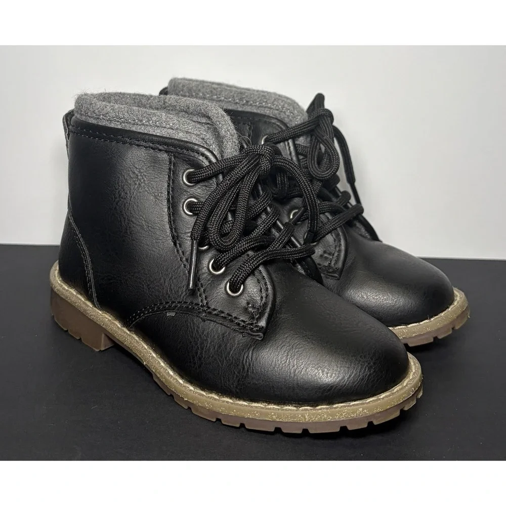 The Children's Place Black Knit Top Chukka Boots Casual Dress Shoes 10 Toddler